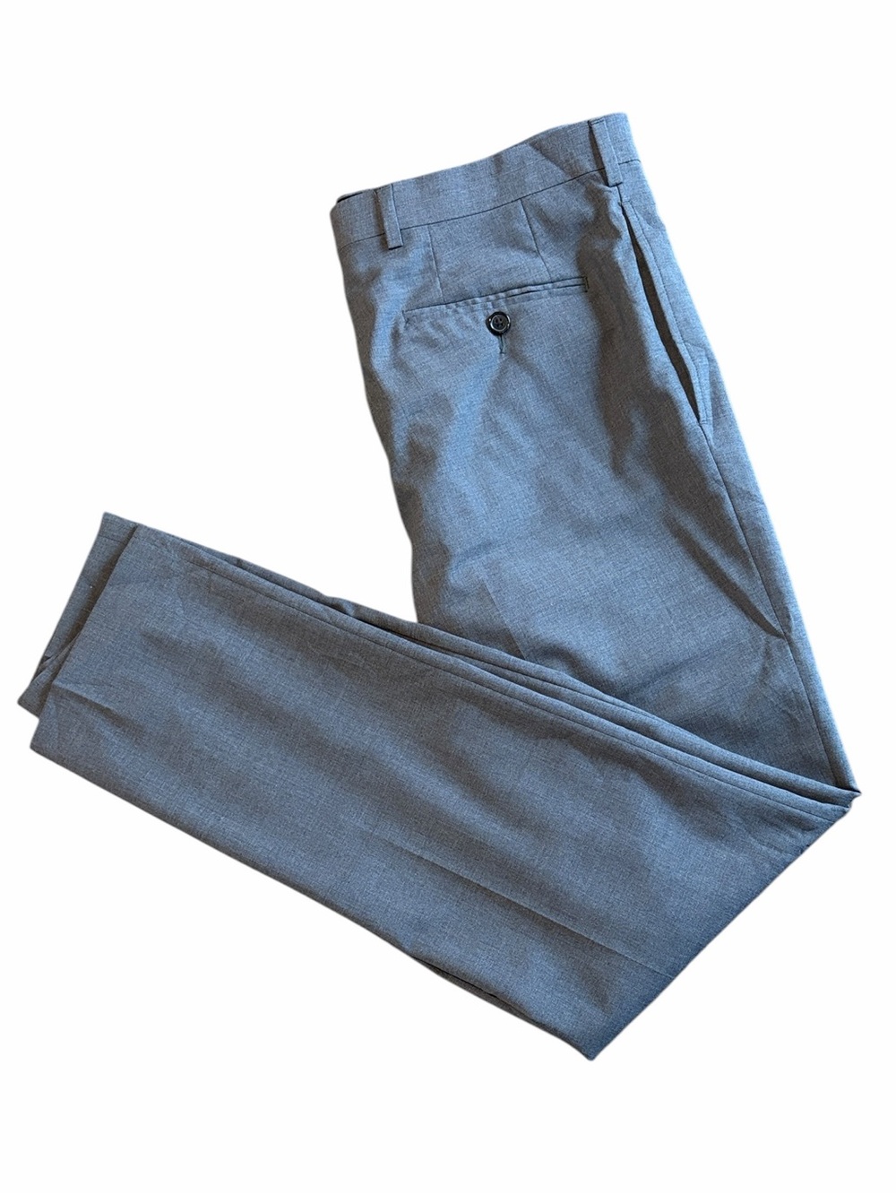 Lauren Ralph Lauren Men's Pleated Dress Pants 100% Wool 32x32 Grey Slim Fit